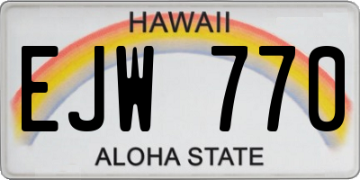 HI license plate EJW770