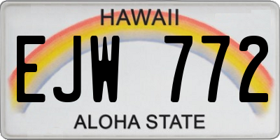 HI license plate EJW772