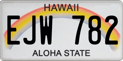 HI license plate EJW782