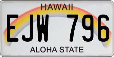 HI license plate EJW796