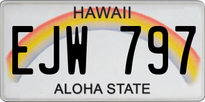 HI license plate EJW797
