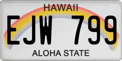 HI license plate EJW799
