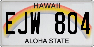 HI license plate EJW804