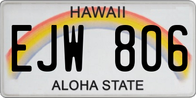 HI license plate EJW806