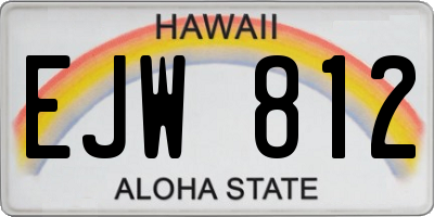 HI license plate EJW812