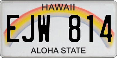 HI license plate EJW814