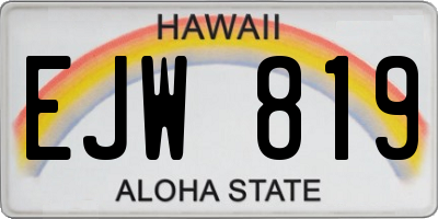 HI license plate EJW819