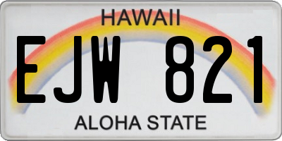 HI license plate EJW821