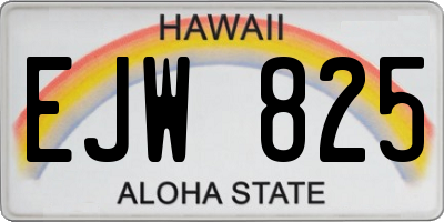 HI license plate EJW825