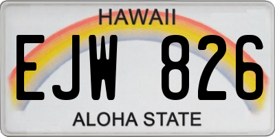 HI license plate EJW826
