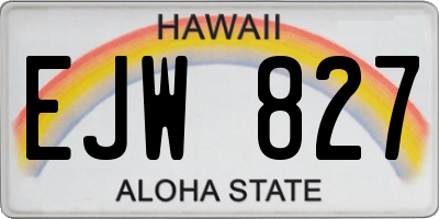HI license plate EJW827