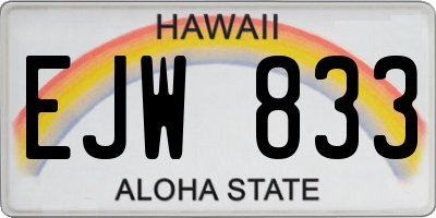HI license plate EJW833