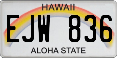 HI license plate EJW836