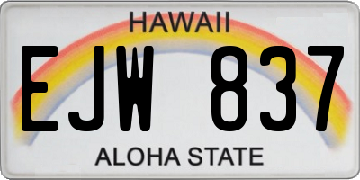 HI license plate EJW837