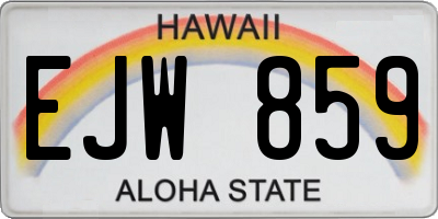 HI license plate EJW859