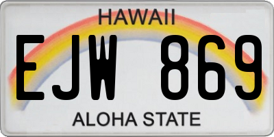 HI license plate EJW869