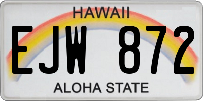 HI license plate EJW872