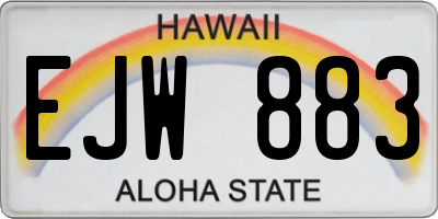 HI license plate EJW883