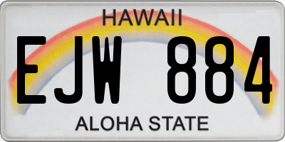 HI license plate EJW884