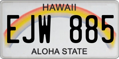 HI license plate EJW885