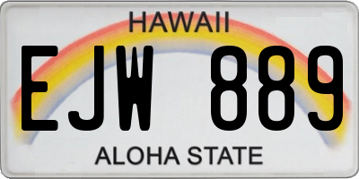 HI license plate EJW889