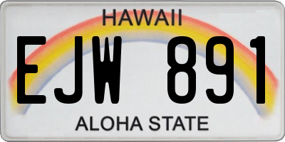 HI license plate EJW891