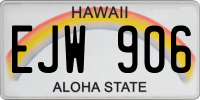 HI license plate EJW906