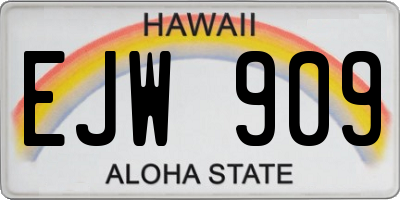 HI license plate EJW909