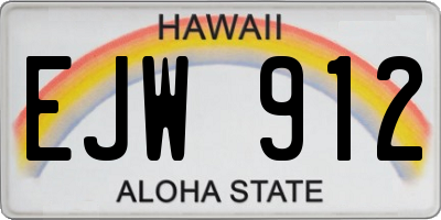 HI license plate EJW912