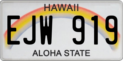 HI license plate EJW919
