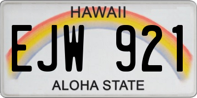 HI license plate EJW921