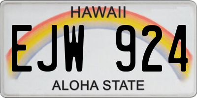 HI license plate EJW924