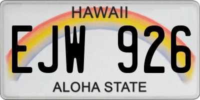 HI license plate EJW926