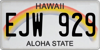 HI license plate EJW929