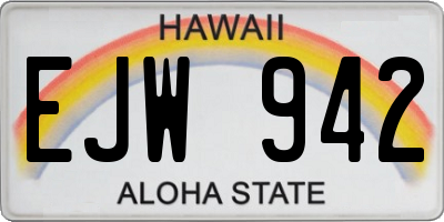 HI license plate EJW942