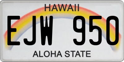 HI license plate EJW950