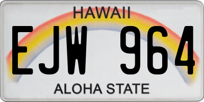 HI license plate EJW964