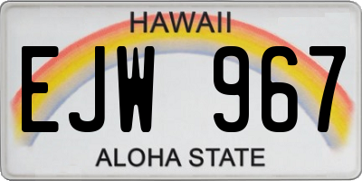 HI license plate EJW967
