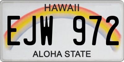 HI license plate EJW972