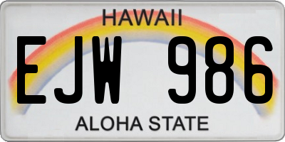 HI license plate EJW986