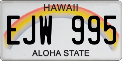 HI license plate EJW995