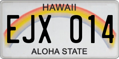 HI license plate EJX014