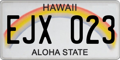 HI license plate EJX023