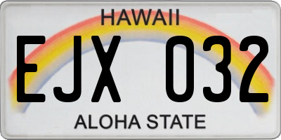 HI license plate EJX032