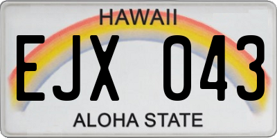 HI license plate EJX043