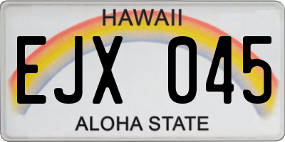 HI license plate EJX045