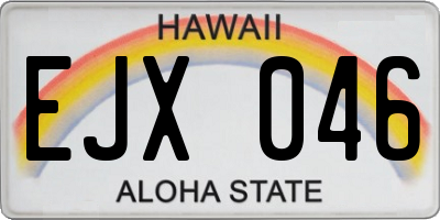 HI license plate EJX046
