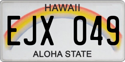 HI license plate EJX049