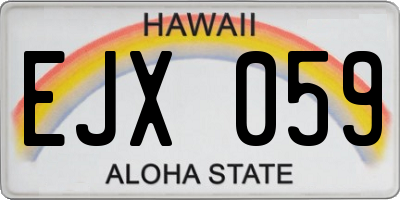 HI license plate EJX059