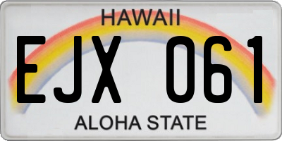 HI license plate EJX061